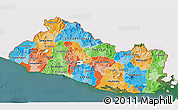 Political 3D Map of El Salvador, single color outside, satellite sea