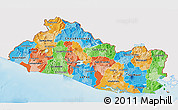 Political 3D Map of El Salvador, single color outside, shaded relief sea