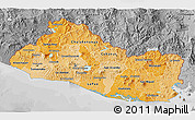 Political Shades 3D Map of El Salvador, desaturated