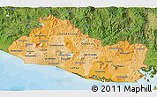 Political Shades 3D Map of El Salvador, satellite outside, bathymetry sea