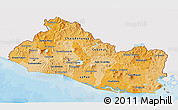 Political Shades 3D Map of El Salvador, single color outside