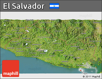 Satellite 3D Map of El Salvador