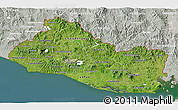 Satellite 3D Map of El Salvador, lighten, semi-desaturated, land only