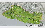 Satellite 3D Map of El Salvador, lighten, semi-desaturated