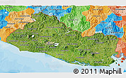 Satellite 3D Map of El Salvador, political outside