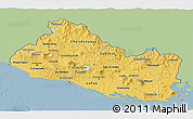 Savanna Style 3D Map of El Salvador, single color outside