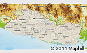 Shaded Relief 3D Map of El Salvador, physical outside