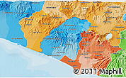 Political Shades 3D Map of Ahuachapan