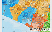 Political Shades Map of Ahuachapan