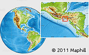 Physical Location Map of Nueva Trinidad, highlighted country, within the entire country