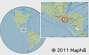 Savanna Style Location Map of Nueva Trinidad, highlighted parent region, hill shading