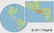 Savanna Style Location Map of Nueva Trinidad, highlighted parent region