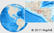 Shaded Relief Location Map of Nueva Trinidad, highlighted country
