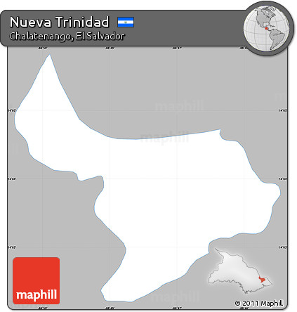 Gray Simple Map of Nueva Trinidad, single color outside