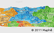 Political Shades Panoramic Map of Chalatenango