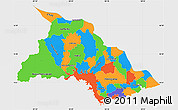 Political Simple Map of Chalatenango, single color outside