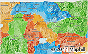 Political Shades 3D Map of Cuscatlan