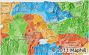 Political Shades 3D Map of Cuscatlan