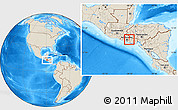 Shaded Relief Location Map of San Rafael Cedro