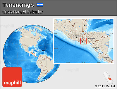 Shaded Relief Location Map of Tenancingo, highlighted parent region