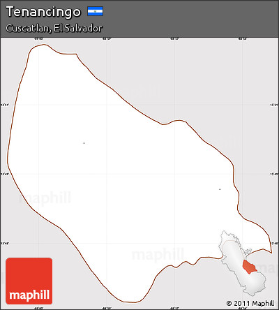 Classic Style Simple Map of Tenancingo, cropped outside