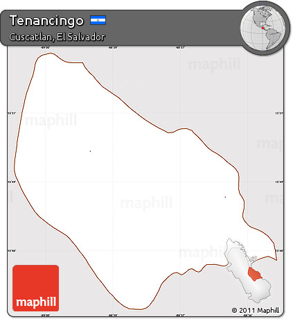 Classic Style Simple Map of Tenancingo, cropped outside