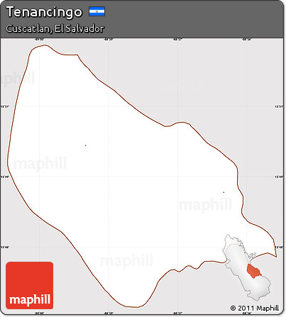 Classic Style Simple Map of Tenancingo, cropped outside