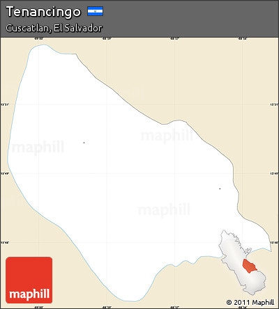 Classic Style Simple Map of Tenancingo, single color outside