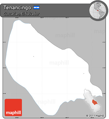 Gray Simple Map of Tenancingo, single color outside