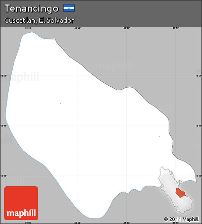 Gray Simple Map of Tenancingo, single color outside