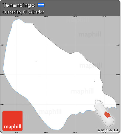 Gray Simple Map of Tenancingo, single color outside