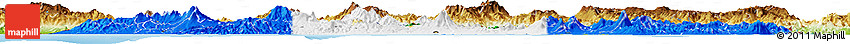 Flag Horizon Map of El Salvador, physical outside, flag rotated