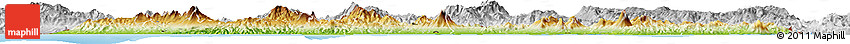 Physical Horizon Map of El Salvador, lighten, desaturated, land only