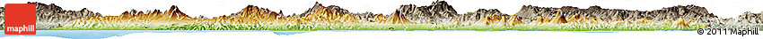 Physical Horizon Map of El Salvador, semi-desaturated, land only