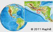 Physical Location Map of Zacatecoluca, highlighted country, highlighted parent region