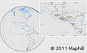 Gray Location Map of El Salvador, lighten, desaturated