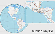 Gray Location Map of El Salvador, lighten, land only