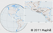 Gray Location Map of El Salvador, lighten, semi-desaturated