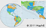 Gray Location Map of El Salvador, political outside