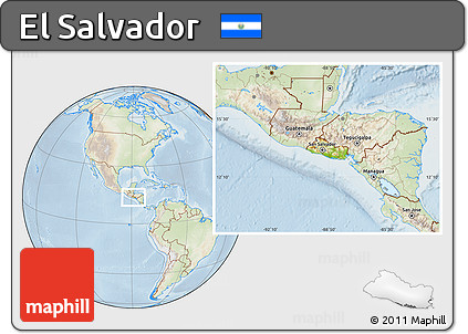 Physical Location Map of El Salvador, lighten