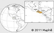 Political Location Map of El Salvador, blank outside