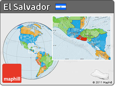 Political Location Map of El Salvador