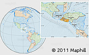 Political Location Map of El Salvador, lighten, land only