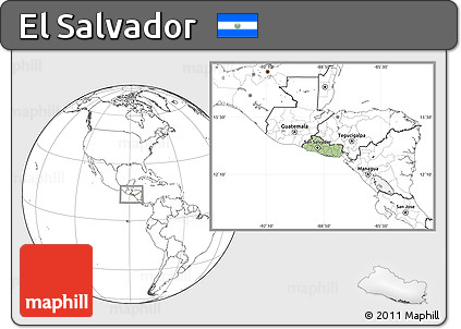 Savanna Style Location Map of El Salvador, blank outside