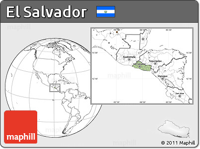 Savanna Style Location Map of El Salvador, blank outside
