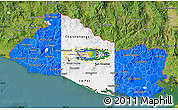 Flag Map of El Salvador, satellite outside, flag rotated