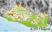 Physical Map of El Salvador, desaturated, land only
