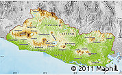 Physical Map of El Salvador, lighten, desaturated, land only