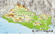 Physical Map of El Salvador, lighten, semi-desaturated, land only