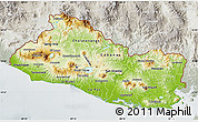 Physical Map of El Salvador, lighten, semi-desaturated